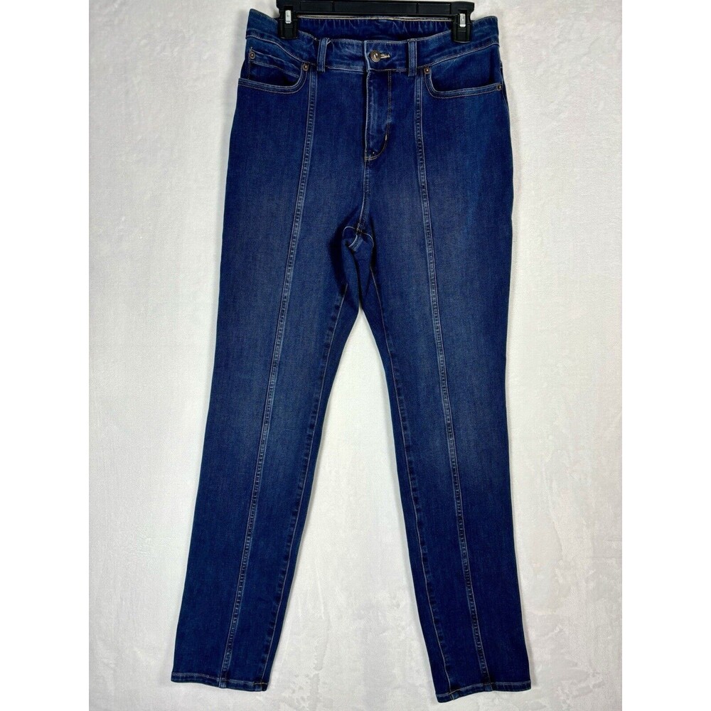 Duluth Trading Jeans 10R Womens Skinny Leg Mid Rise Medium Wash Front Seam